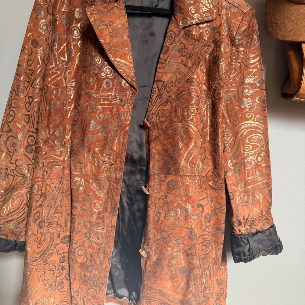Vintage Patterned Brown Jacket - image 4